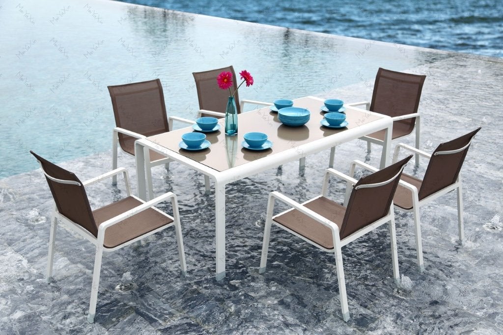nieuwe tuintafel in gepoedercoat aluminium, Tuin en Terras, Ophalen, Nieuw, Rechthoekig, Aluminium