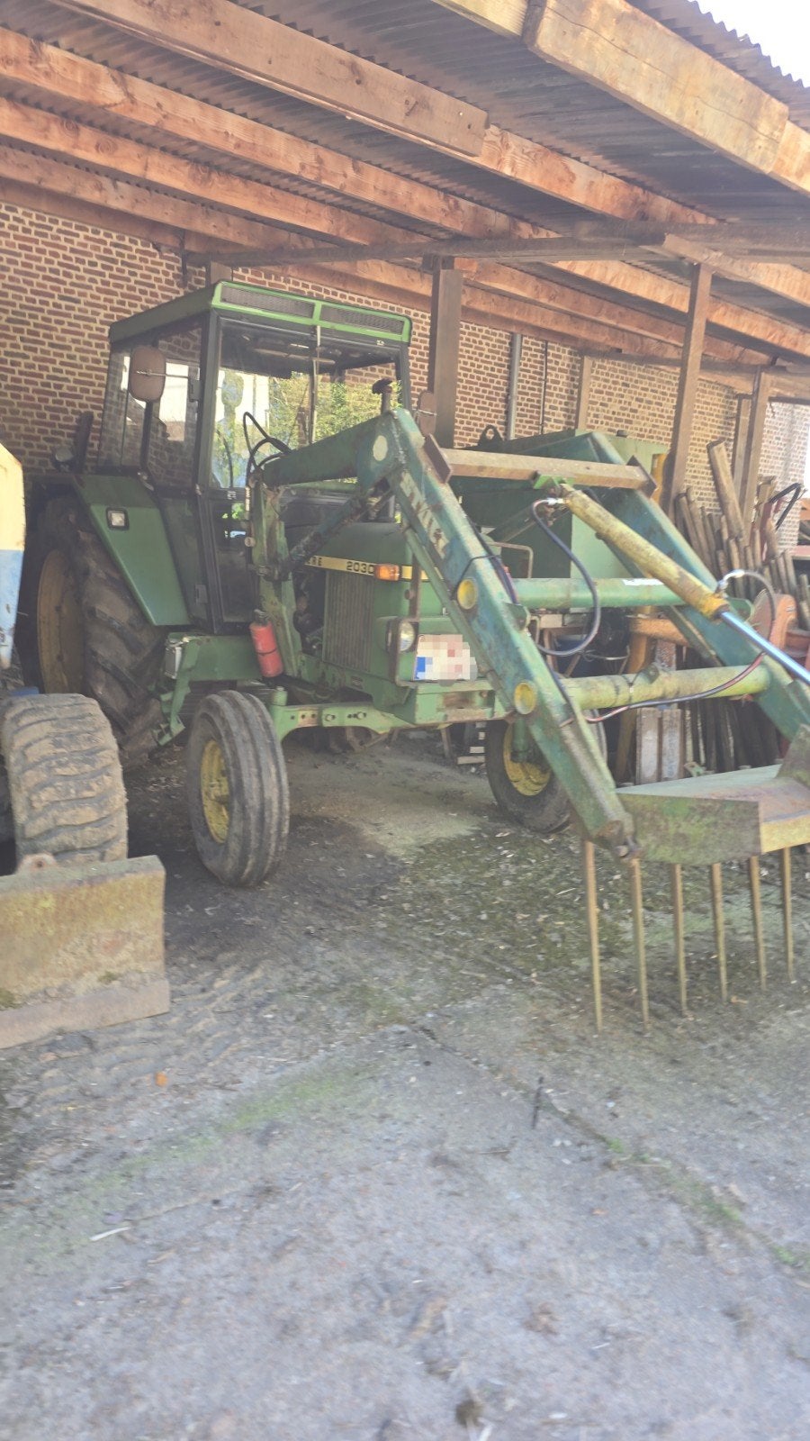 John deere 2030 met fronthef lader, Ophalen