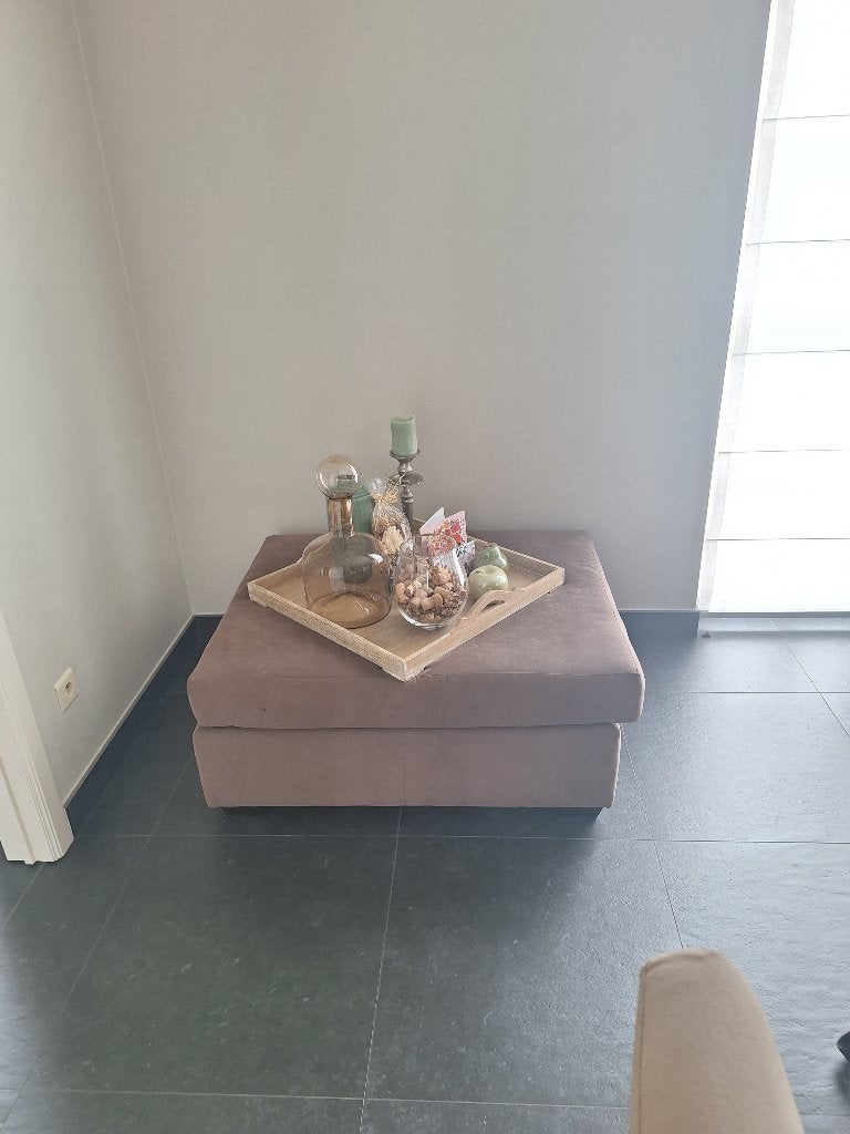 Zetel + poef - gratis af te halen, Maison & Meubles, Canapés | Salons, 75 à 100 cm, Banc d'angle, Enlèvement, Utilisé