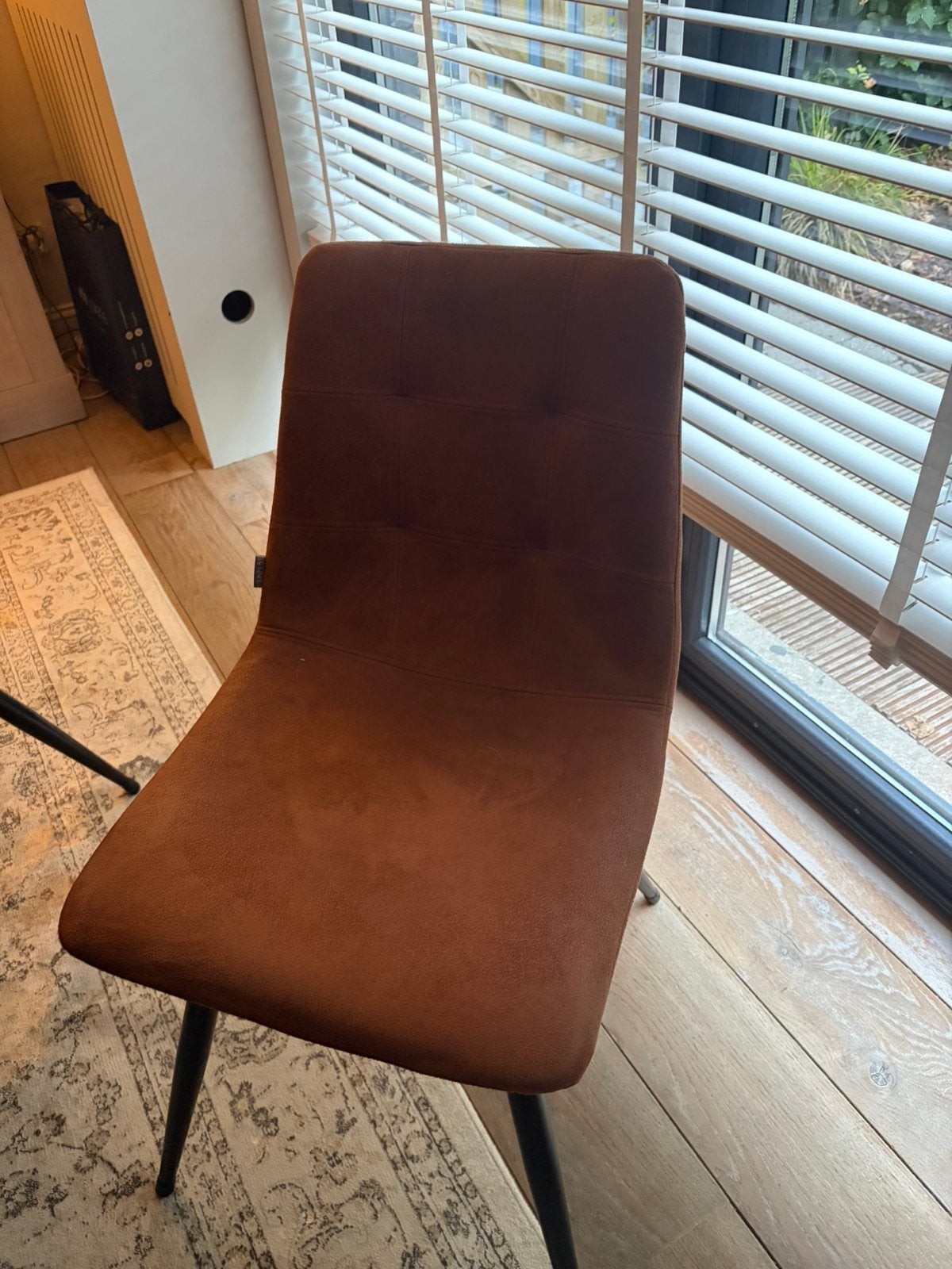 Set van 6 stoelen congnac/grijs, Ophalen, Gebruikt, Bruin, Vijf, Zes of meer stoelen