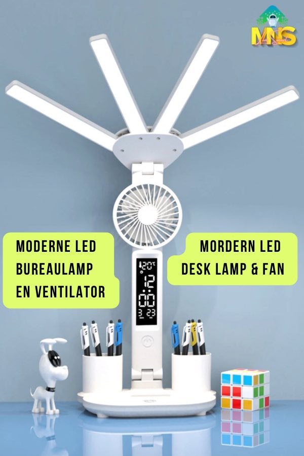 Bureauventilator met ledverlichting en digitale kalender, Ophalen of Verzenden, Nieuw