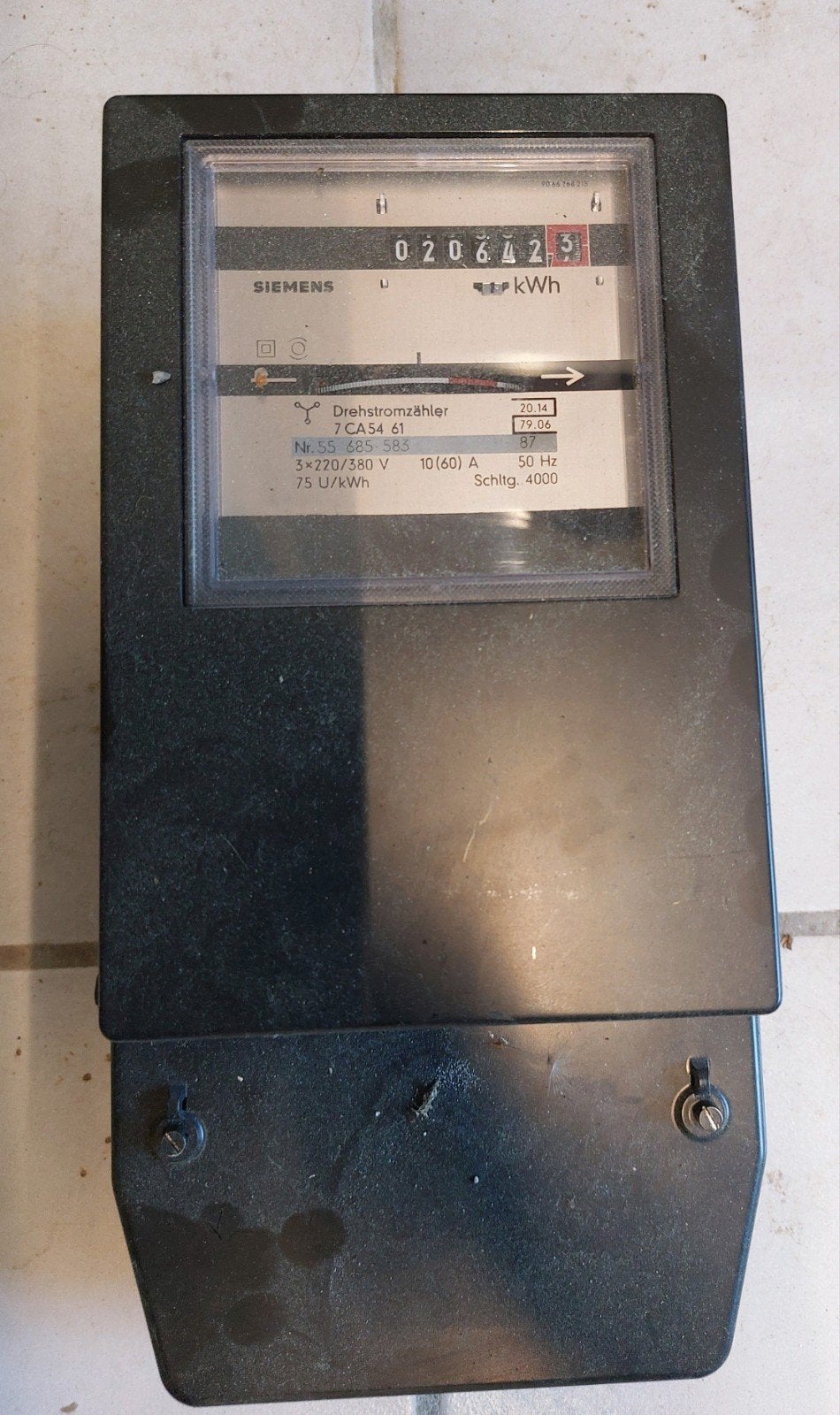 Analoge elektriciteitsmeter, Doe-het-zelf en Bouw, Ophalen, Gebruikt, Elektriciteit