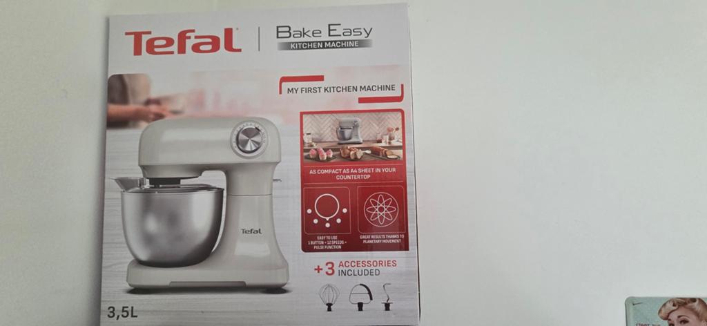 Tefal Bake easy Kitchen machine 3L en 3 accessories, Elektronische apparatuur, Keukenmixers, Nieuw, 3 tot 4 liter, 3 snelheden of meer