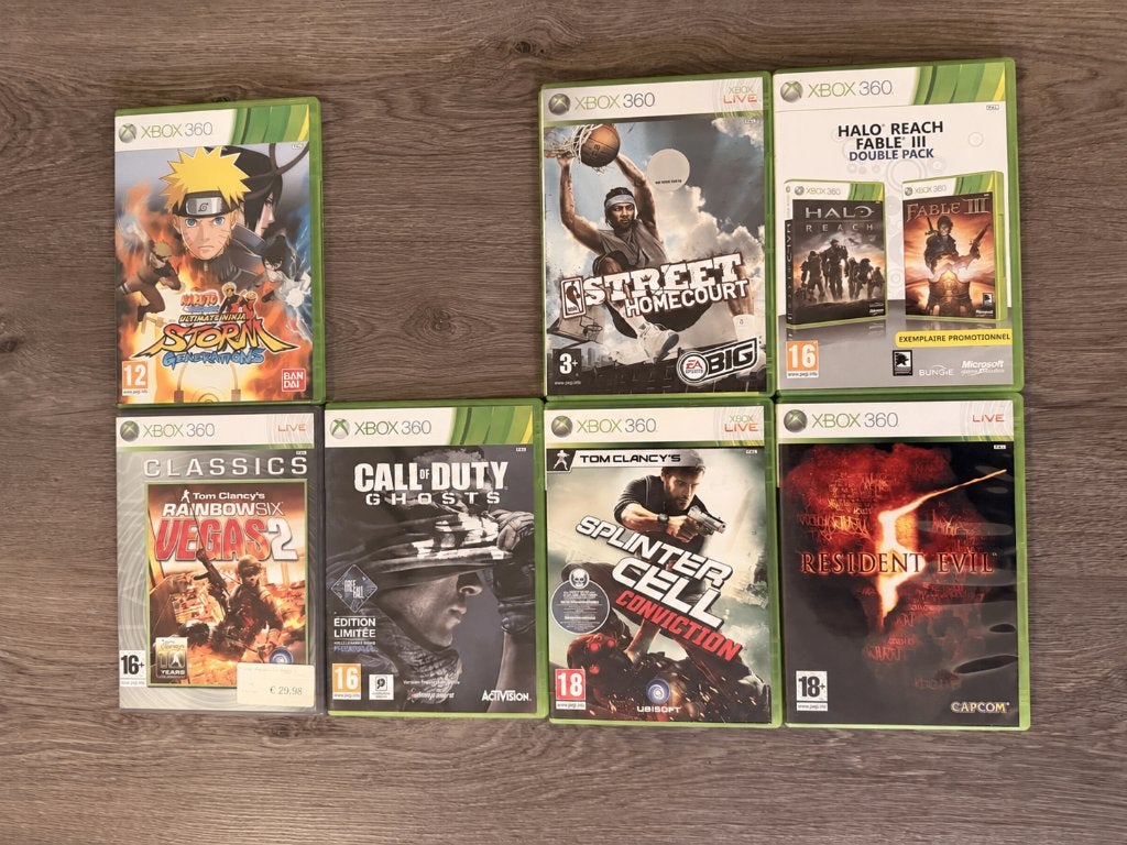 Lot 7 Xbox 360-games - Halo, Naruto Generations, NBA, Games en Spelcomputers, Ophalen of Verzenden, Zo goed als nieuw