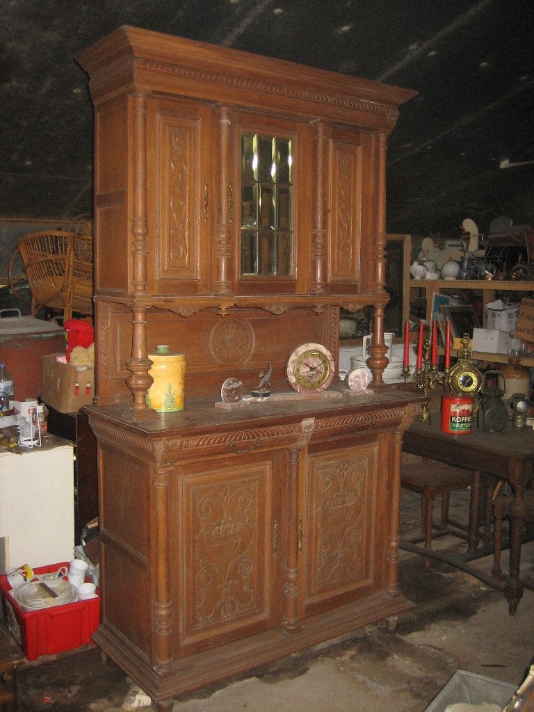 Oude   Masief   eiken  kast  Mechelaar, Huis en Inrichting, Ophalen, Gebruikt, 200 cm of meer, Mechelaar