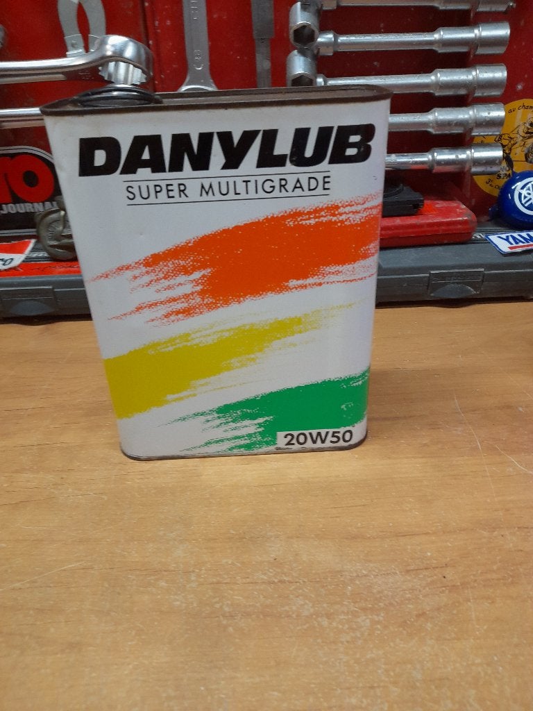 oude lege oliekan danylub 20w50, Verzamelen, Merken en Reclamevoorwerpen, Verzenden, Gebruikt, Overige typen