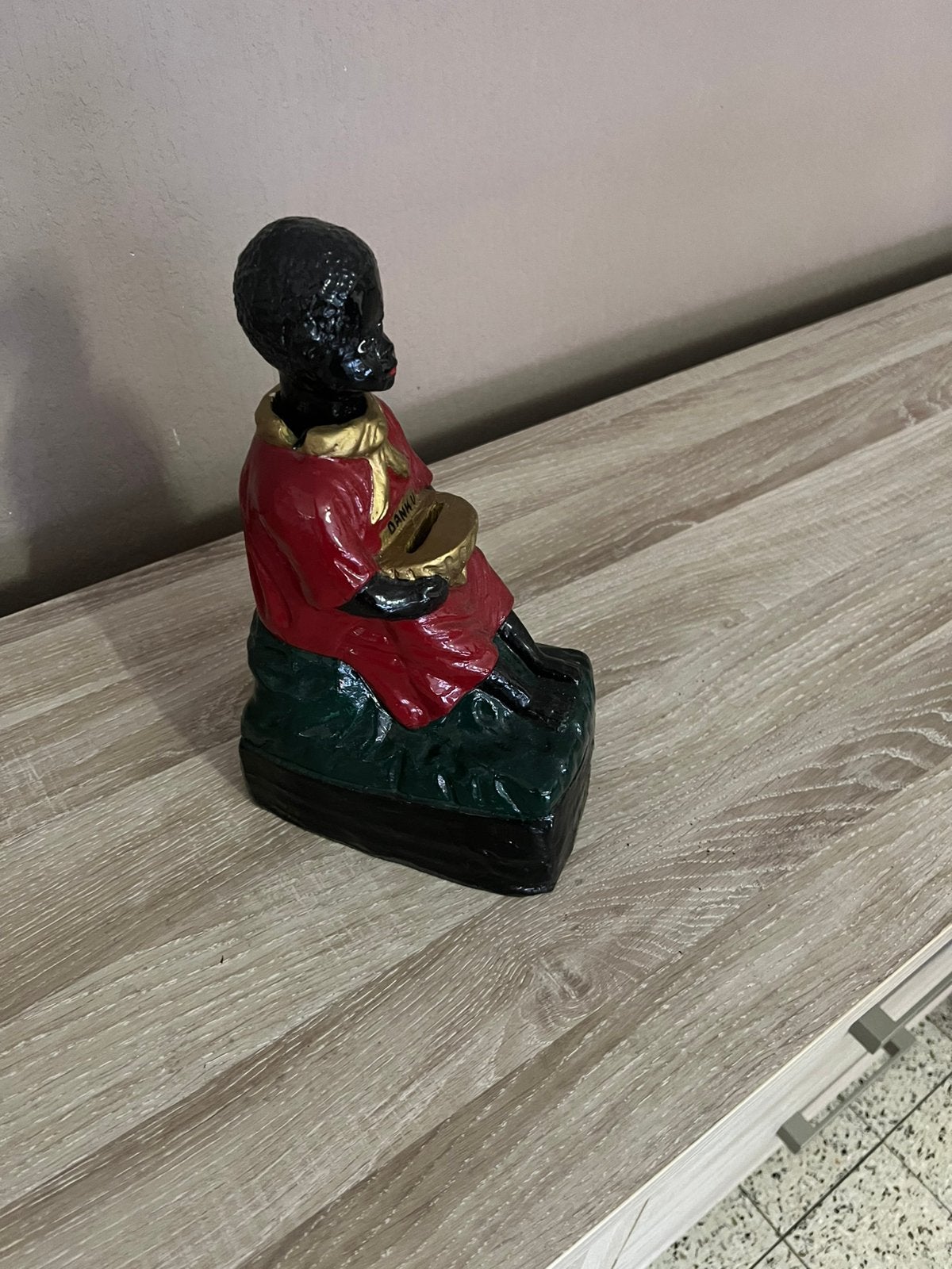 Missie spaarpot met knikkende hoofdje, Ophalen, 32 cm, Steen/keramiek, Zo goed als nieuw