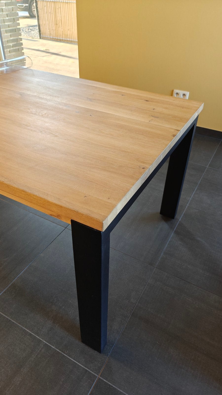 Eiken eettafel, Ophalen, 100 tot 150 cm, Eikenhout, 200 cm of meer