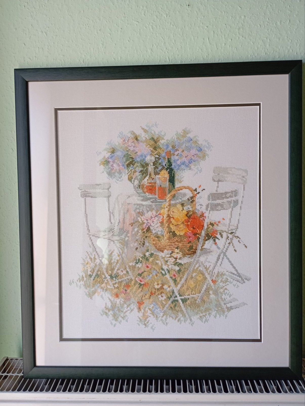 MOOI ingekaderd met Pass partout Handgenaaid Werk.. 50/56 CM, Ophalen
