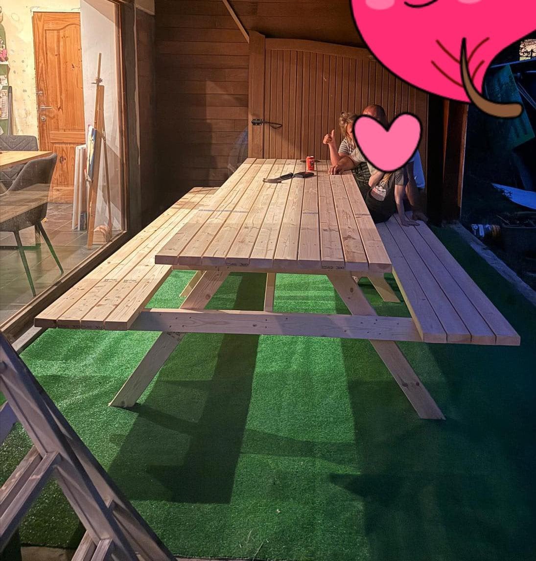 Picknick tafel super groot (3 meter lang, tafelblad 90cm), Enlèvement