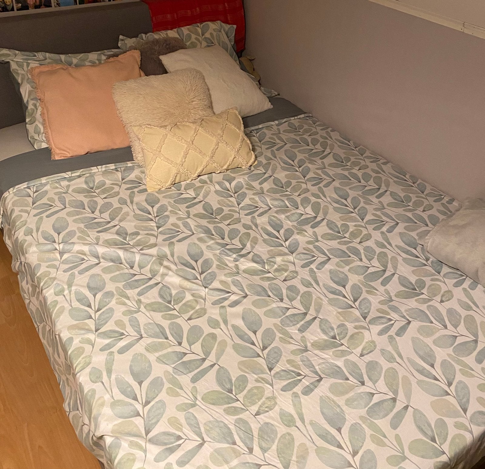 Grijze Boxspring, Gris, Tissu, Queen size, 140 cm