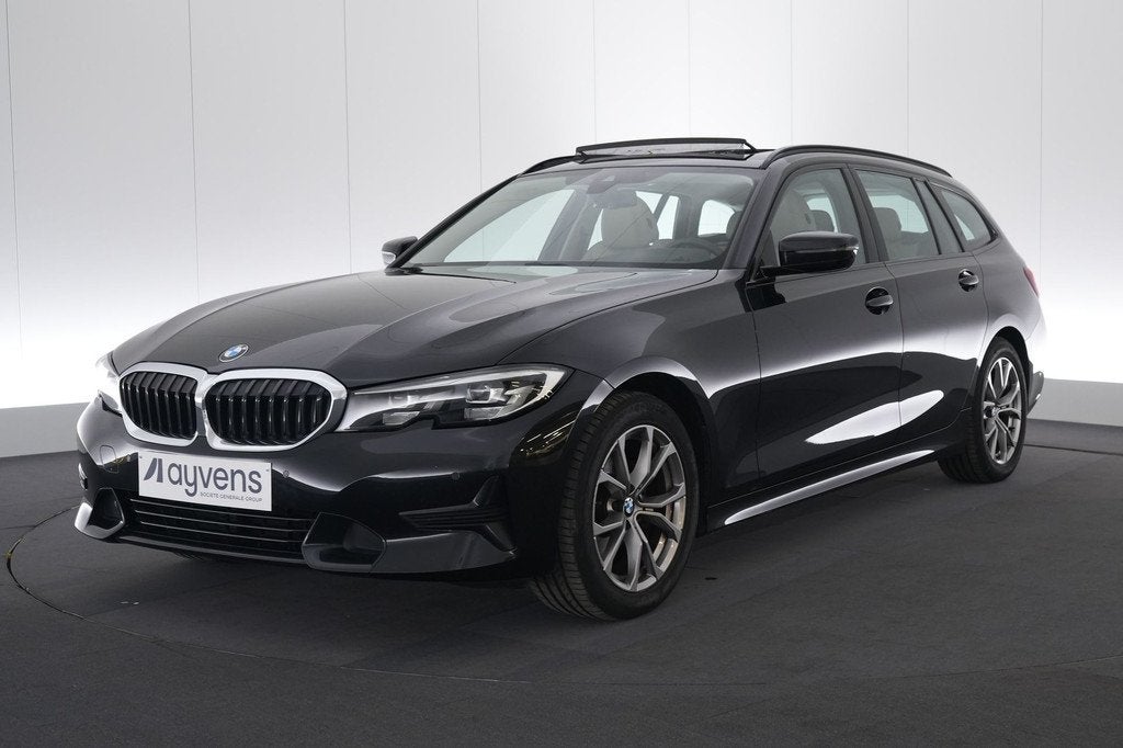 (2AUG994) BMW 3 TOURING, Auto's, BMW, Automaat, Achterwielaandrijving, Zwart, Leder