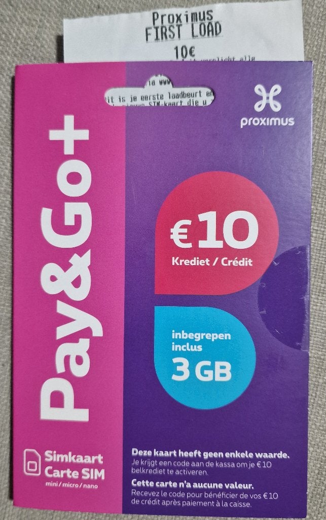 Carte SIM Proximus • Easy Number • Nouveau + 10€ de crédit, Télécoms, Enlèvement ou Envoi, Neuf, Autres fournisseurs, Carte Sim