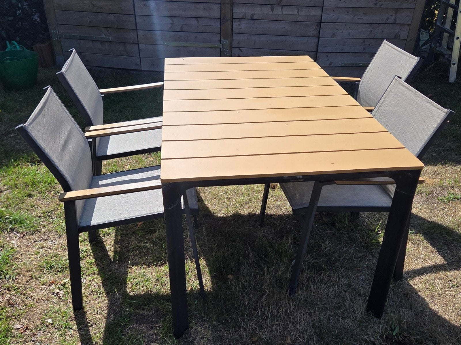 Tuinset, Ophalen, Gebruikt, Rechthoekig, Aluminium
