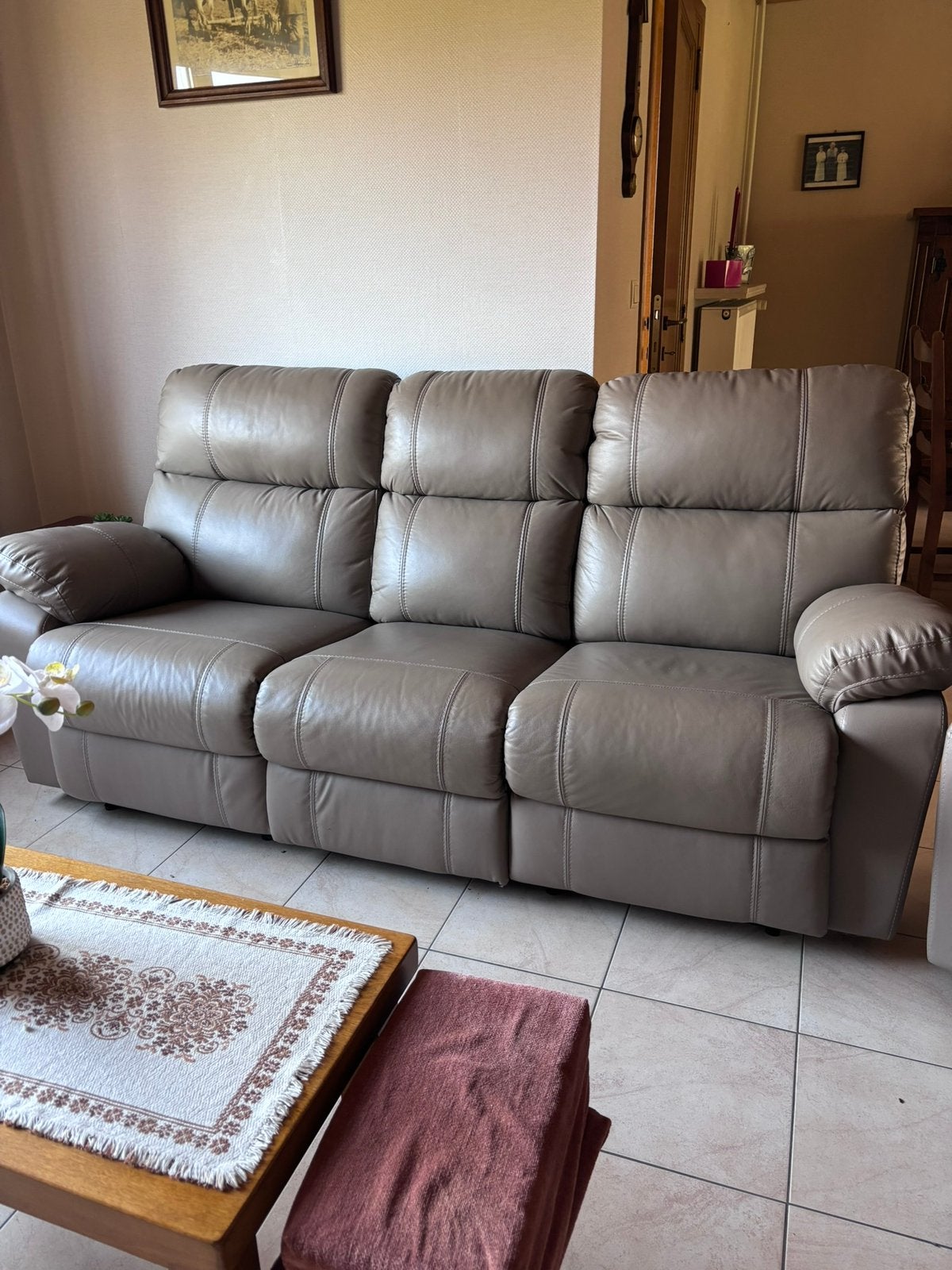 Lederen salon, Huis en Inrichting, Ophalen, Gebruikt
