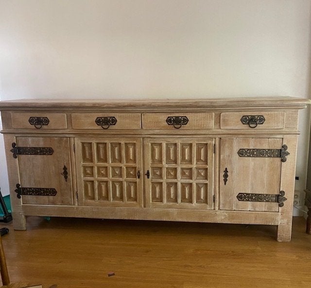 Eiken dressoir, Huis en Inrichting, Kasten | Dressoirs, Zo goed als nieuw, 200 cm of meer, 50 tot 75 cm, Met lade(s), Met deur(en)