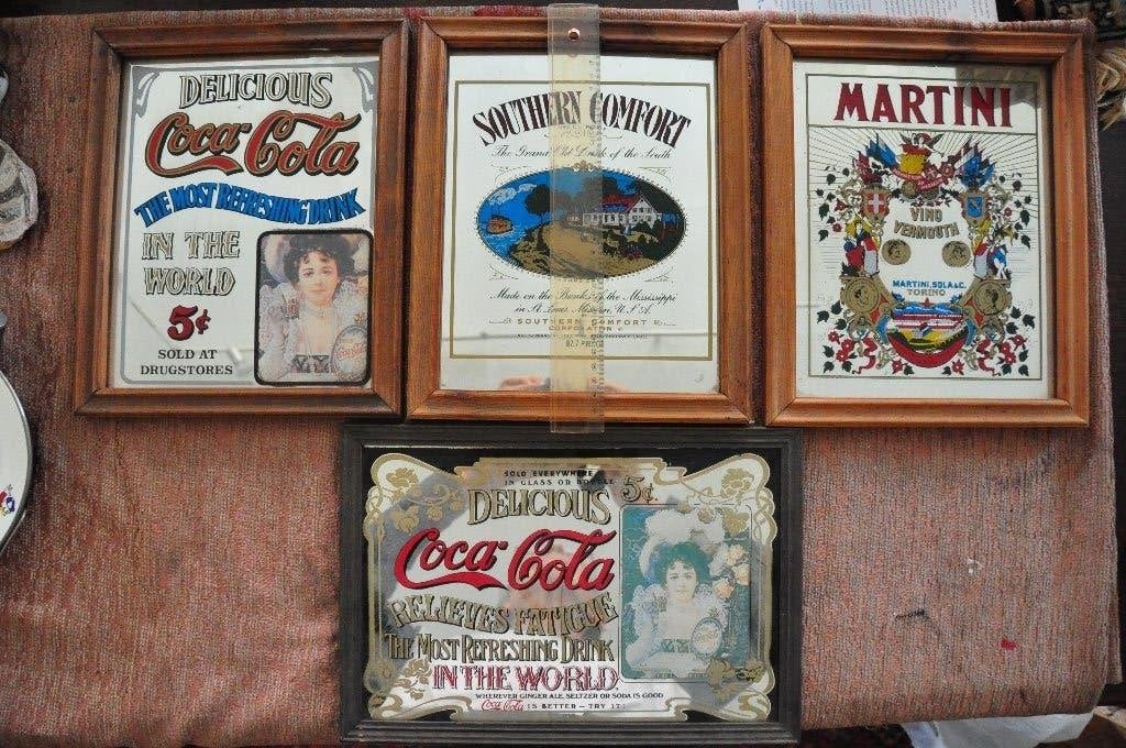 Cola - Martini - Southern Comfort - spiegel - reclame, Ophalen of Verzenden