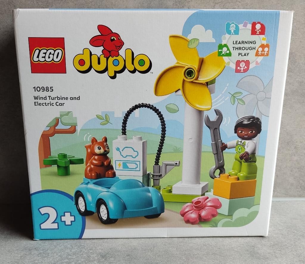 lego duplo 10985 windmolen en elektrische auto, Kinderen en Baby's, Speelgoed | Duplo en Lego, Ophalen of Verzenden, Nieuw, Complete set