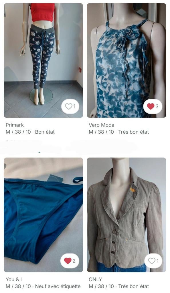 48 pièces Taille M