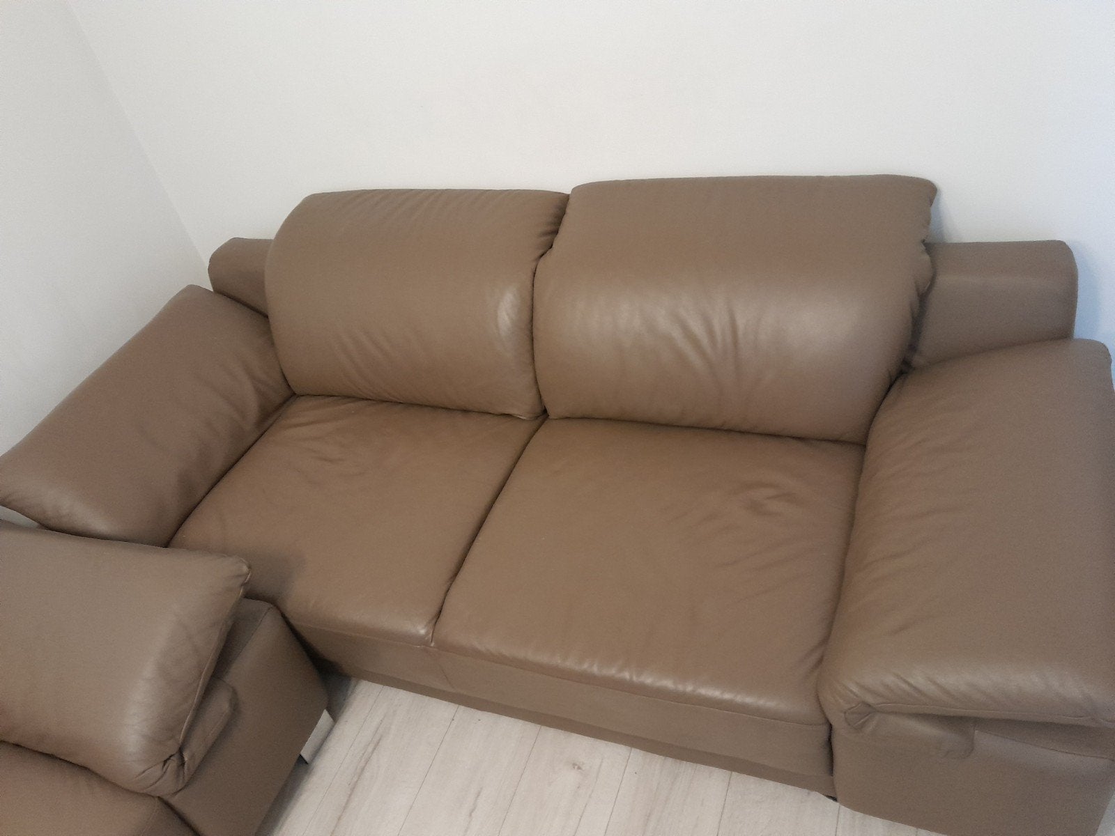 ensemble de 2 canapé en cuir véritable, Maison & Meubles, Canapés | Salons, Enlèvement, Cuir
