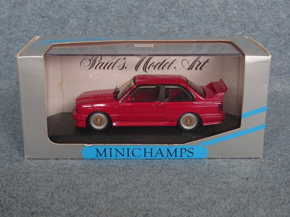 BMW E30 M3 "street" rood Minichamps 1:43 OVP eerste uitgave!, Hobby en Vrije tijd, Ophalen of Verzenden, Gebruikt, Auto, MiniChamps