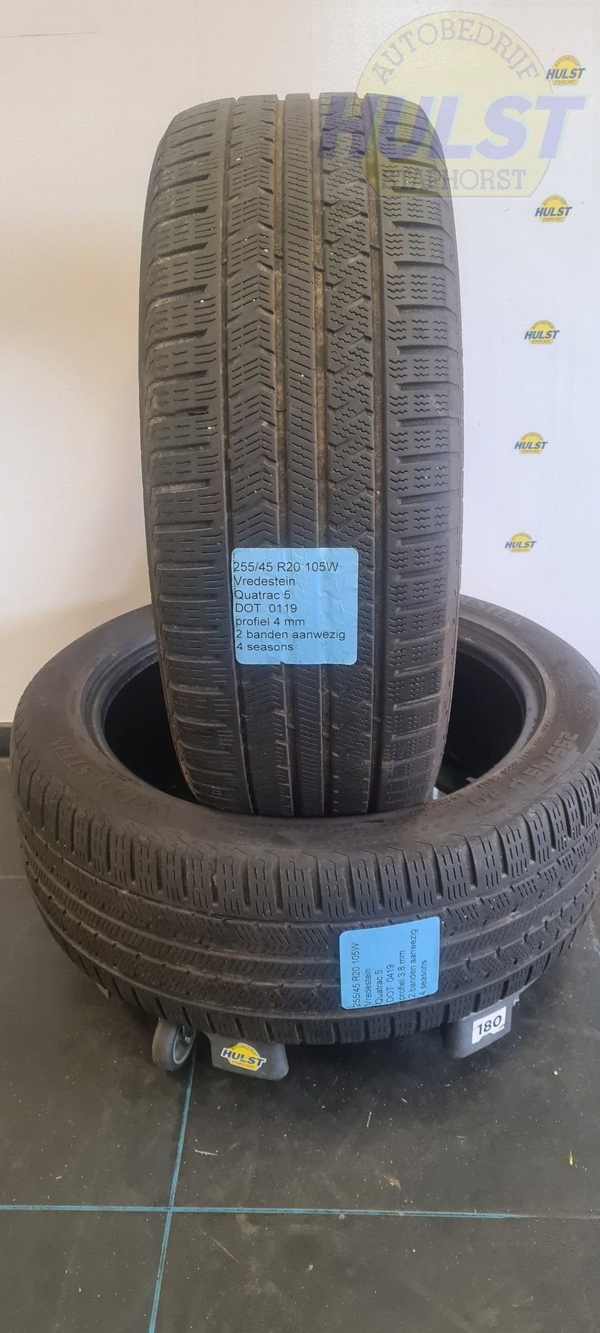 2 gebruikte Vredestein vierseizoenenbanden 255/45 r20 105W, Auto-onderdelen, Banden en Velgen, Ophalen, Gebruikt, 255 mm, -