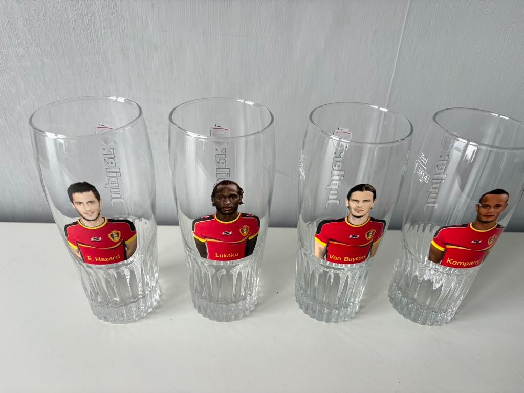 4 JUPILER-glazen, 25 cl „RED DEVILS”, Verzamelen, Ophalen of Verzenden, Zo goed als nieuw, Jupiler