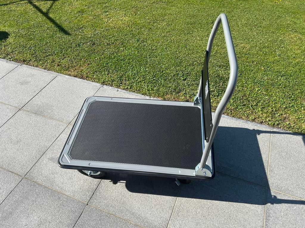 Plateauwagen 350 KG, 90cm lang, luchtbanden, opvouwbaar, Ophalen, Zo goed als nieuw