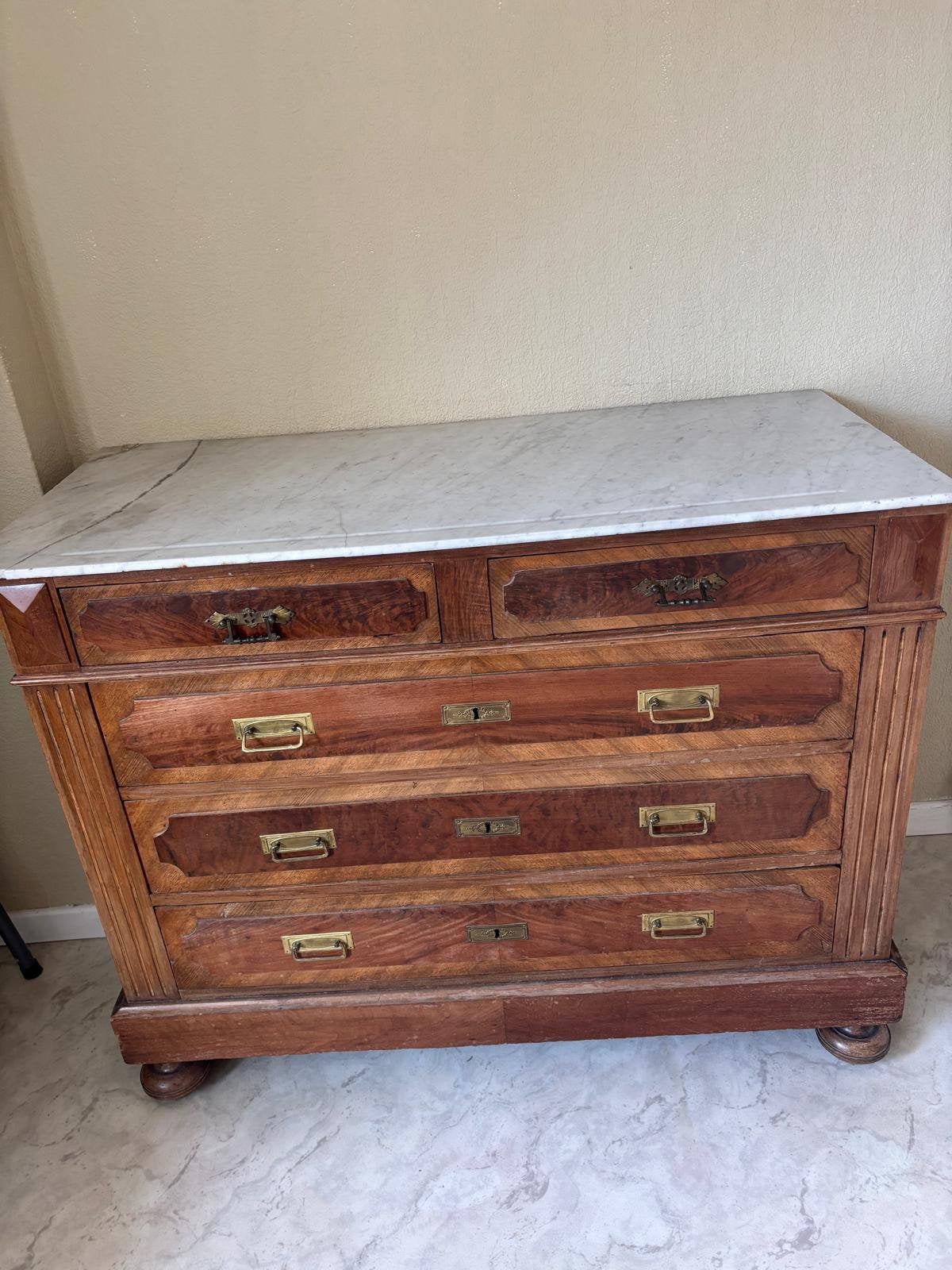 Commode in eik, Ophalen, Gebruikt, 100 tot 150 cm, 5 laden of meer