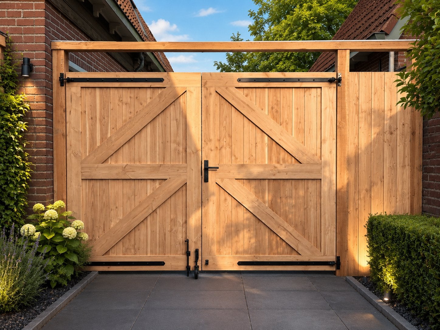 Tuinpoort/schuurdeur/douglas/opgeklampte deur OP MAAT, Tuin en Terras, Ophalen of Verzenden, Hout