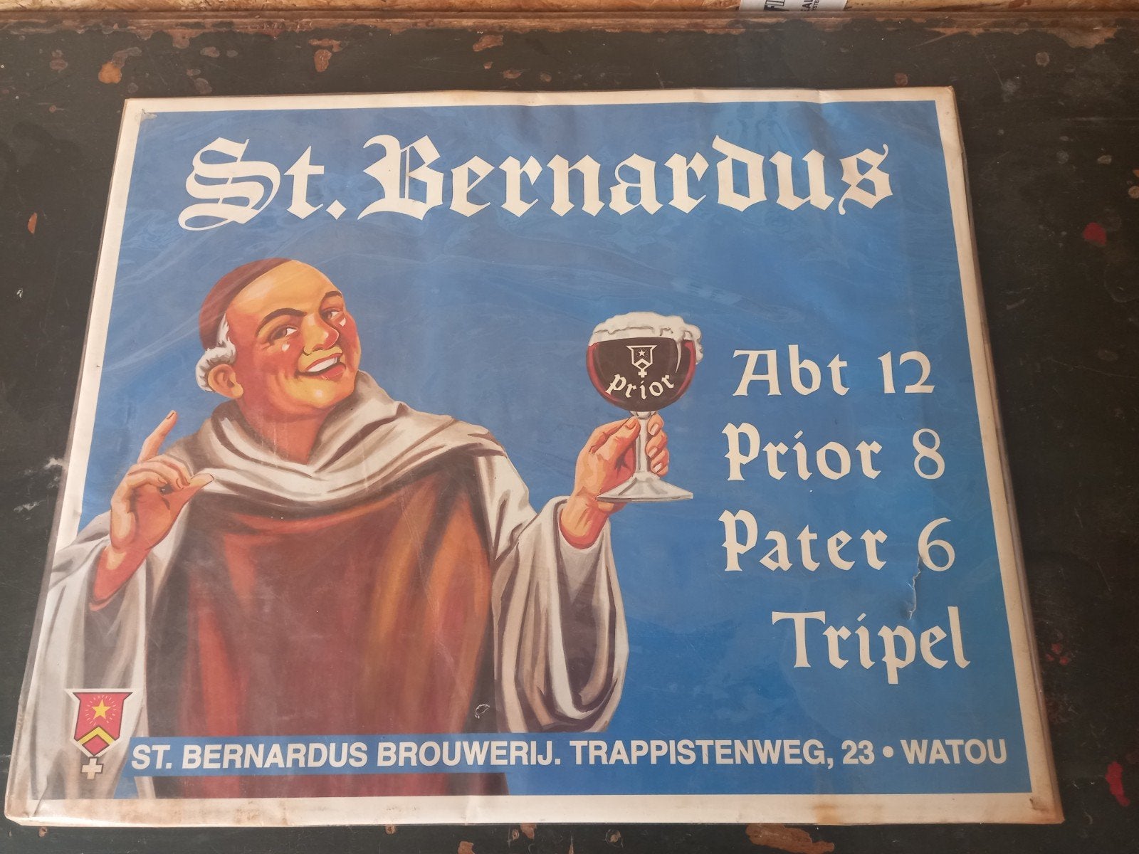 vintage kartonnen bordje st bernardus, Collections, Enlèvement, Utilisé, Panneau, Plaque ou Plaquette publicitaire