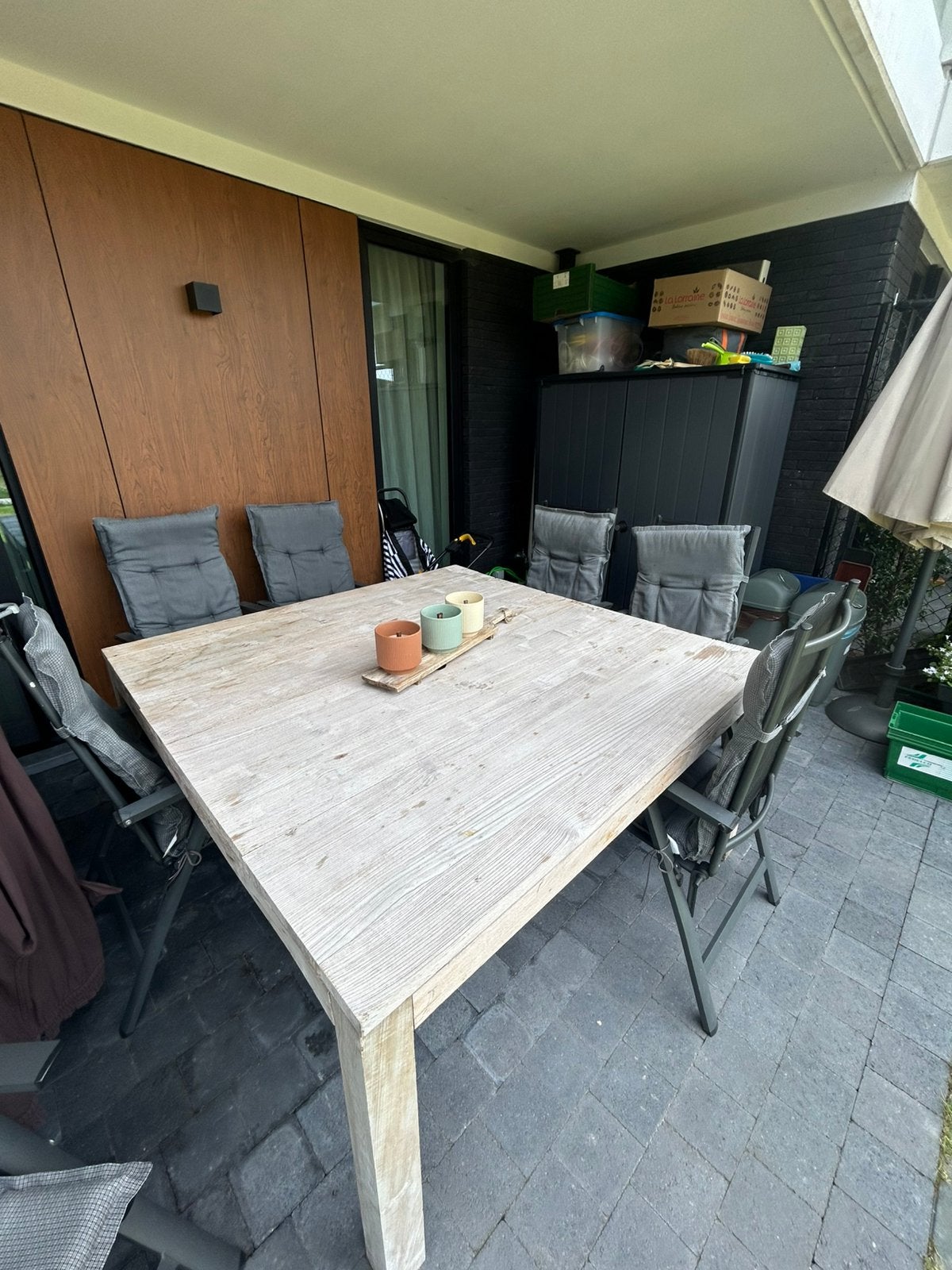 Table de jardin + 8 chaises, Table à dinner, 8 places, Utilisé, Enlèvement