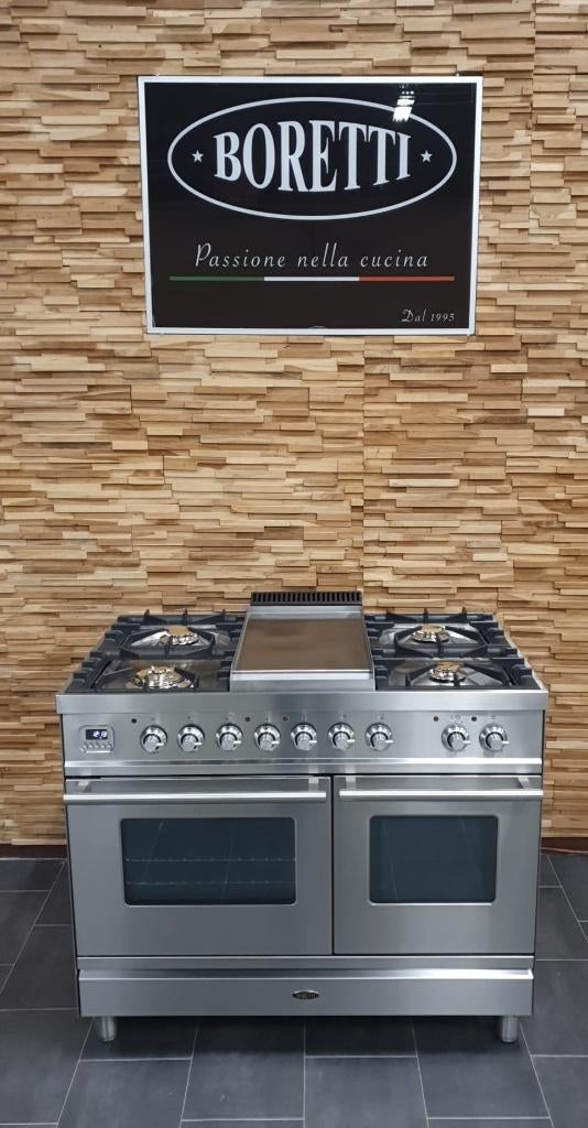 Luxe Boretti Fornuis 100cm RVS 1 oven 1 magnetron Duel Feul, Electroménager, Cuisinières, Gaz, Classe énergétique A ou plus économe