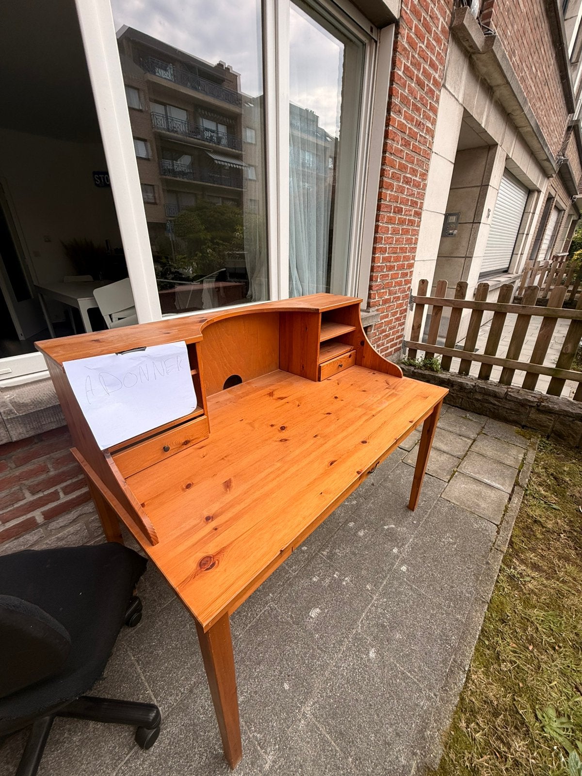Bureau en bois a donner, Huis en Inrichting, Bureaus, Ophalen, Met lades, Gebruikt, Hout