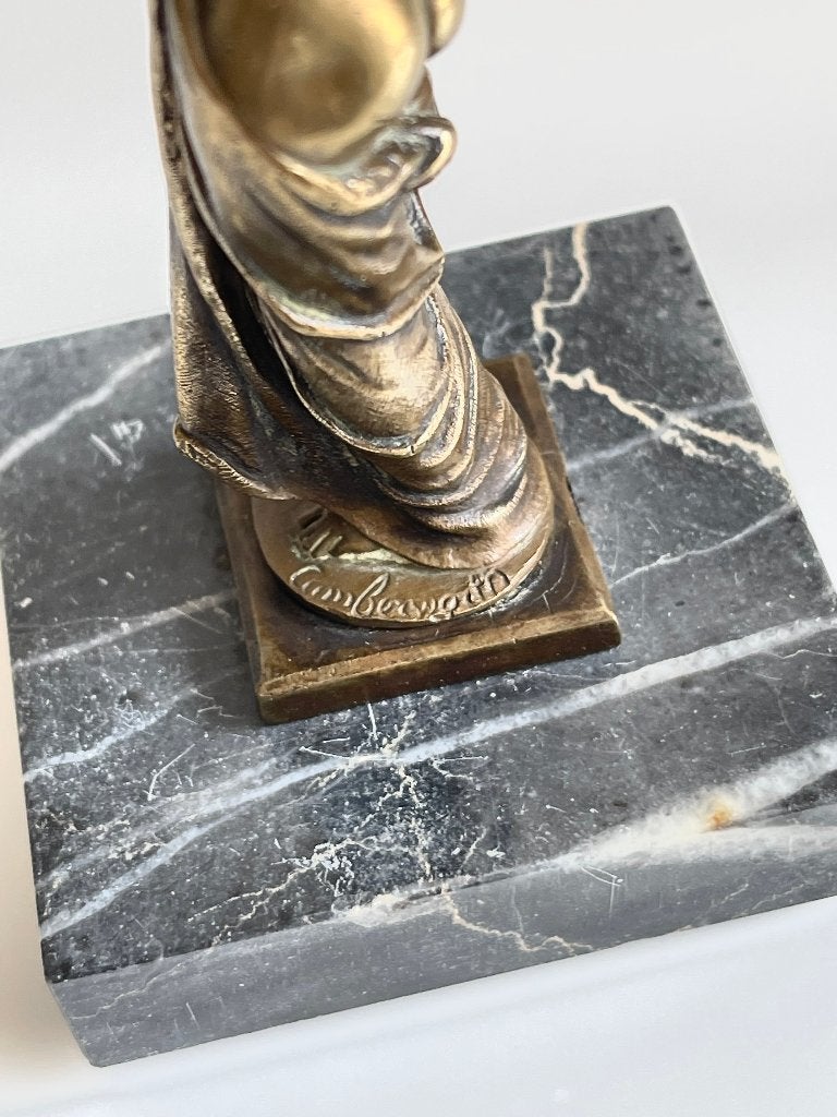 Bronze Charles Cumberworth 19ème Jeune fille a la colombe, Enlèvement ou Envoi, Bronze