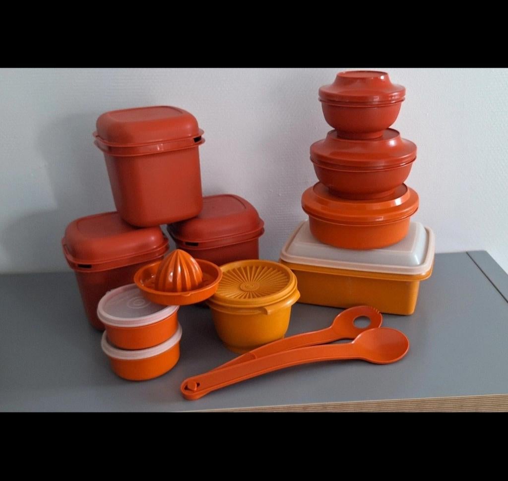 Lot de boîtes Tupperware Vintage, Enlèvement ou Envoi, Orange