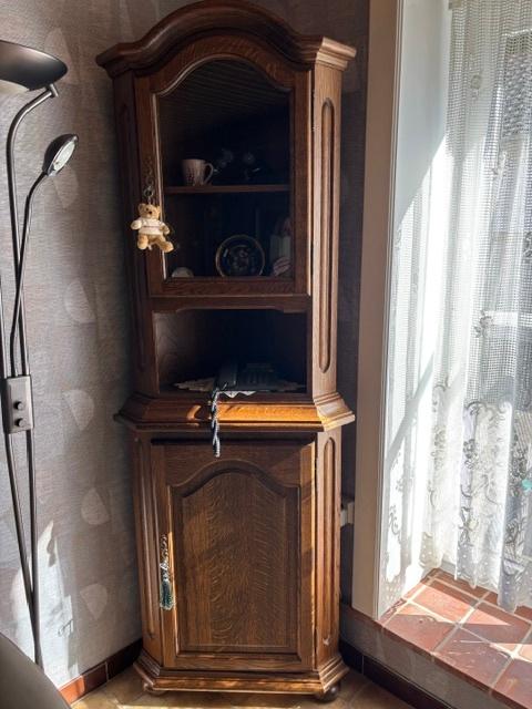 hoekkast, Huis en Inrichting, Kasten | Vitrinekasten, Ophalen, Zo goed als nieuw, Met deur(en)