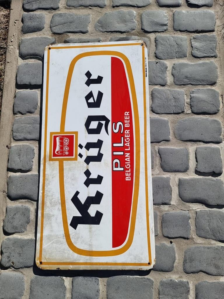 Emaille bord Krüger, Ophalen