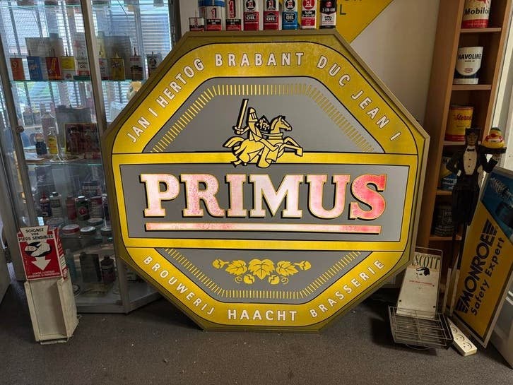 Vintage Primus Brouwerij Haacht Lichtbak Reclamebord, Verzamelen, Merken en Reclamevoorwerpen