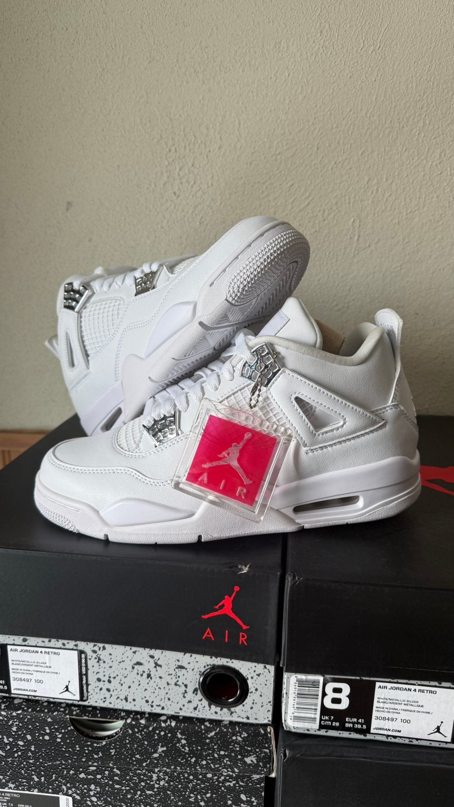 Jordan 4 Pure Money EU 43, Kleding | Heren, Verzenden, Wit, Nieuw, Sneakers