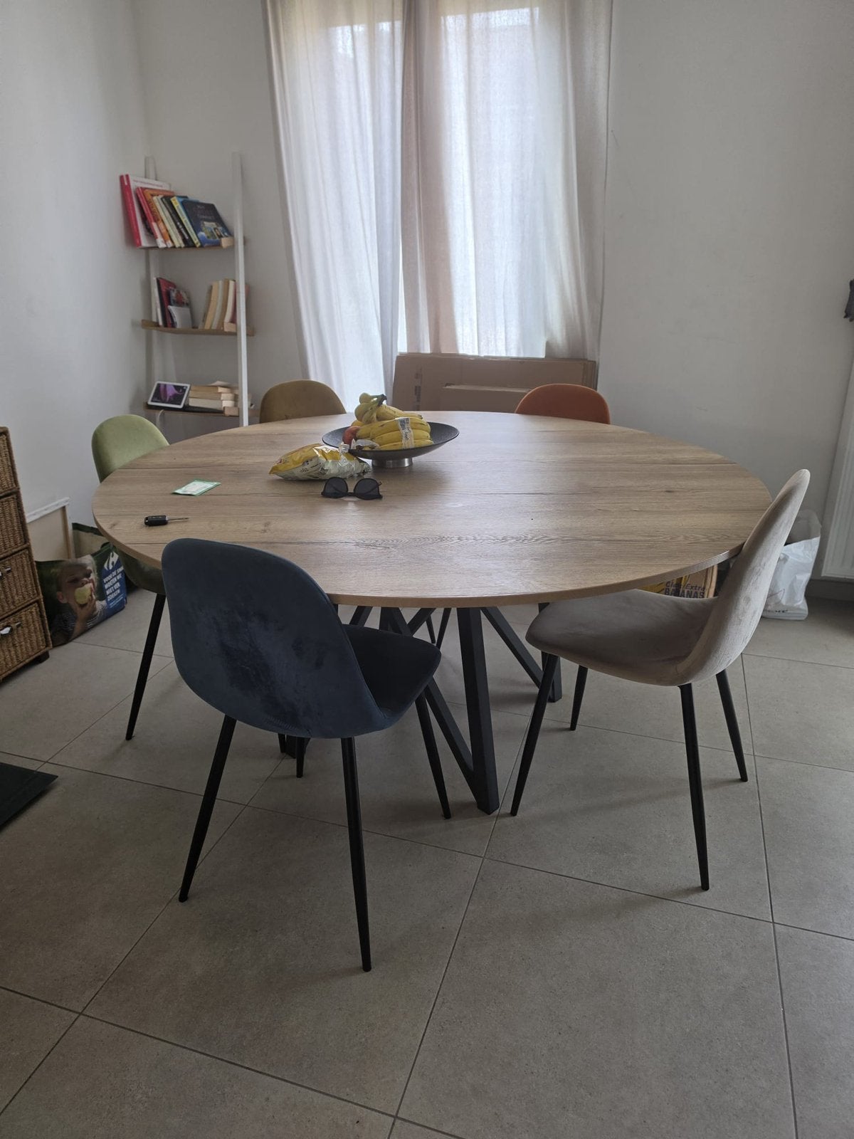 Eet tafel met stoelen set., Ophalen, Zo goed als nieuw, Beige