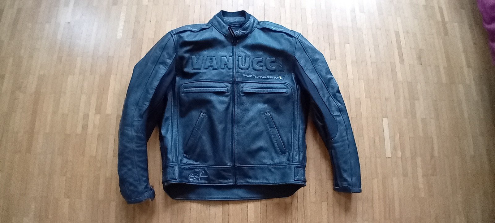 leren motor combi, jas en broek, zwart maat 54,56, 58., Vanucci, Ophalen of Verzenden, Tweedehands, Heren