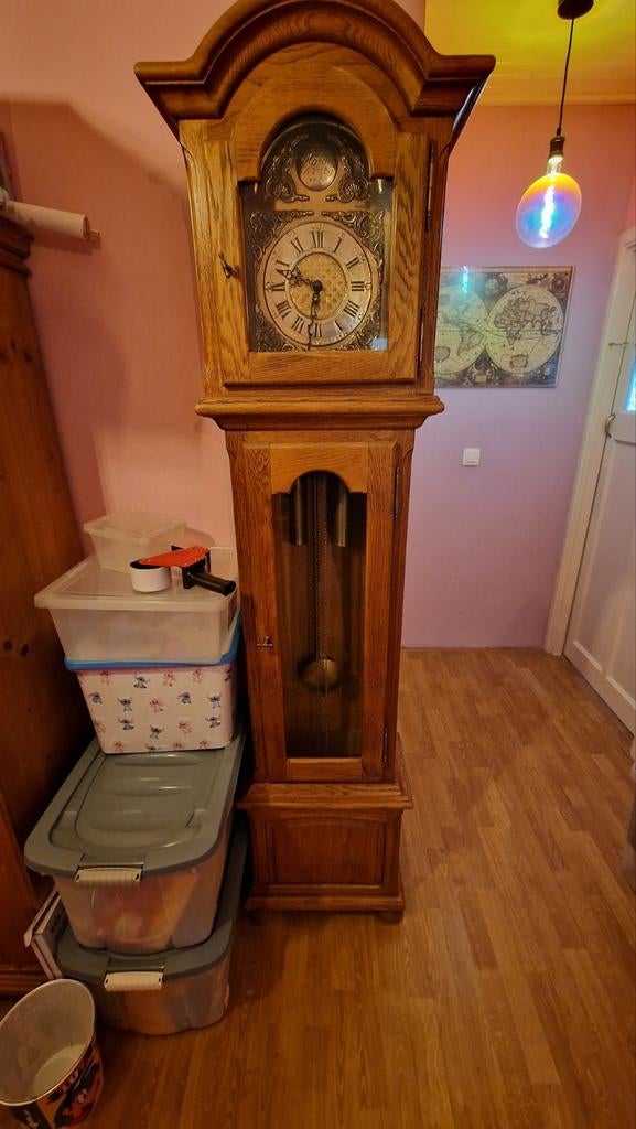 Ancienne pendule - horloge de parquet - fonctionnelle, Antiquités & Art, Enlèvement