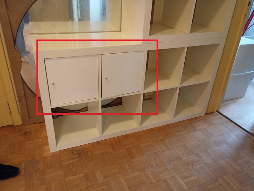 2x IKEA KALLAX EXPEDIT witte deurinzet, 25 à 50 cm, Avec porte(s), Moins de 100 cm, Comme neuf