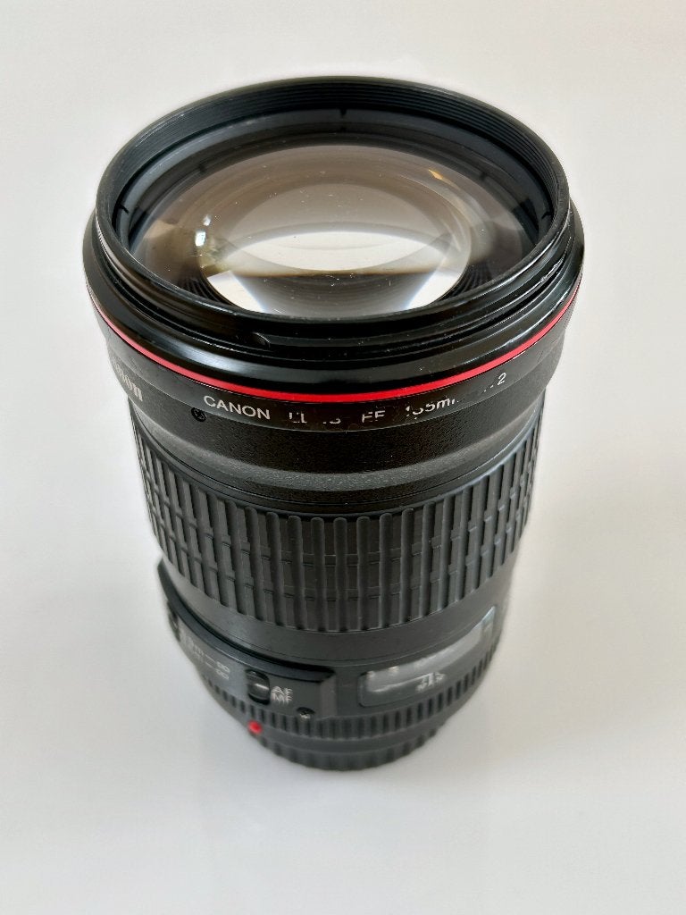 Canon EF 135mm f2 L USM, Gebruikt, Canon, Handmatige focus, Canon EF