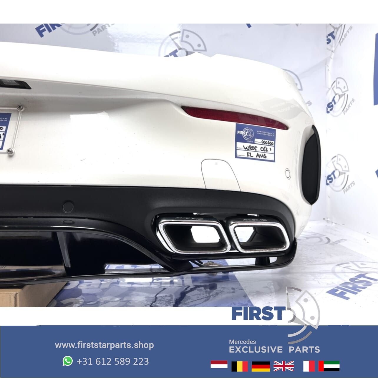 A205 C205 C63 C63S AMG ACHTERBUMPER COMPLEET PARELMOER WIT M, Arrière, Utilisé, -, -