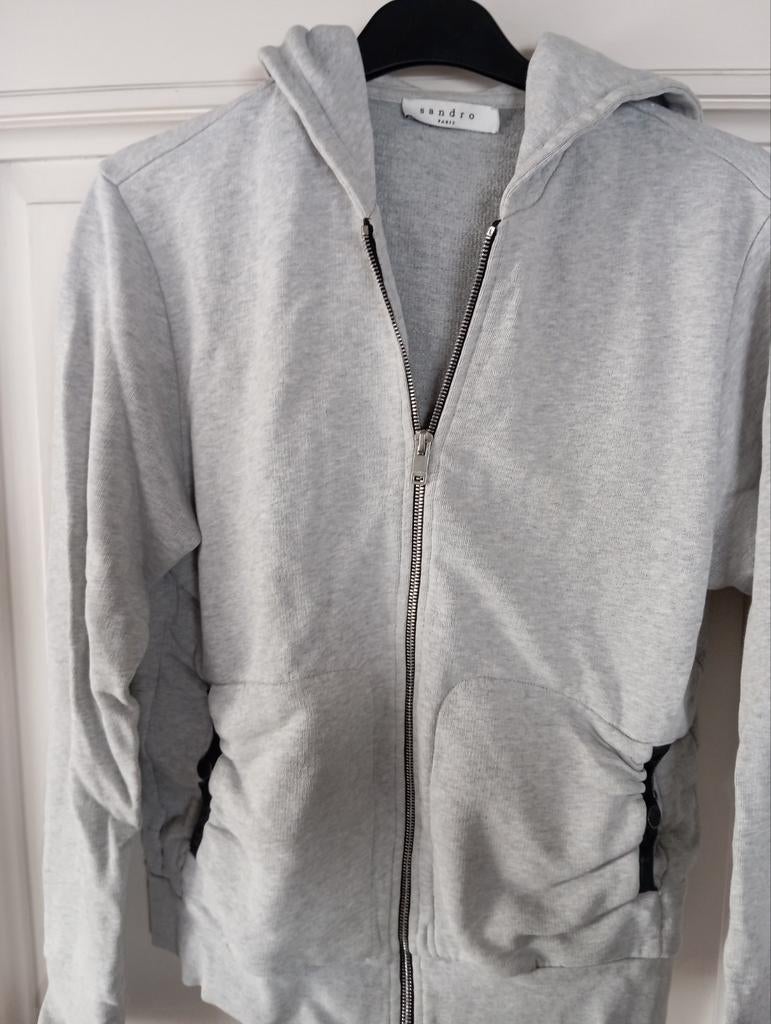 sandro paris - grey hoody with zipper, S., Ophalen of Verzenden