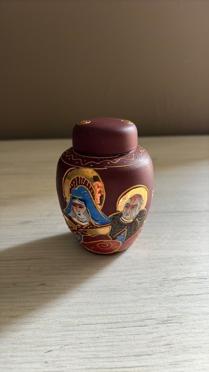 Bocal/boîte à thé en porcelaine japonaise Nakashima -Moriage, Enlèvement ou Envoi