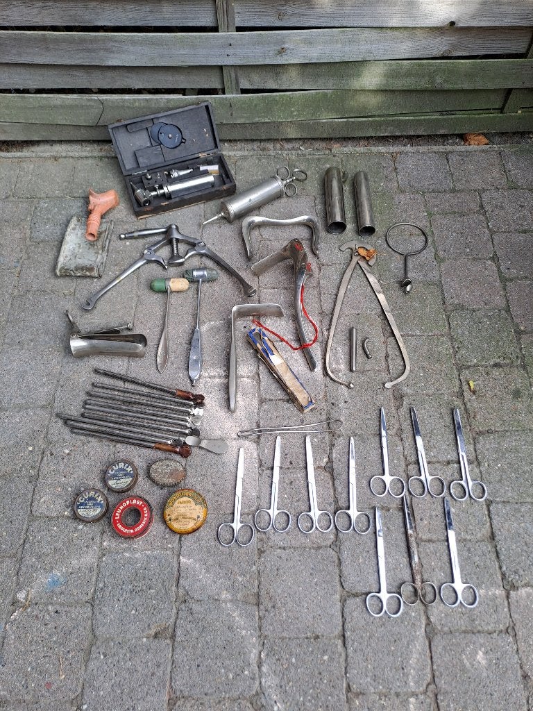 Lot antiek medisch materiaal, Ophalen of Verzenden