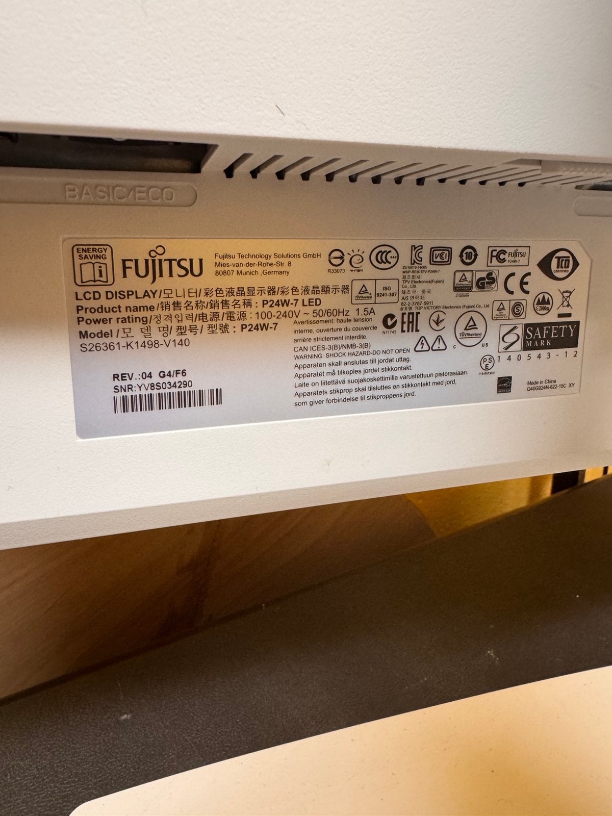Monitor FUJITSU, Computers en Software, Ophalen, Gebruikt